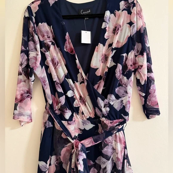ConnectedWomen's Floral-Print 3/4-Sleeve Midi Dress - Picture 4 of 12